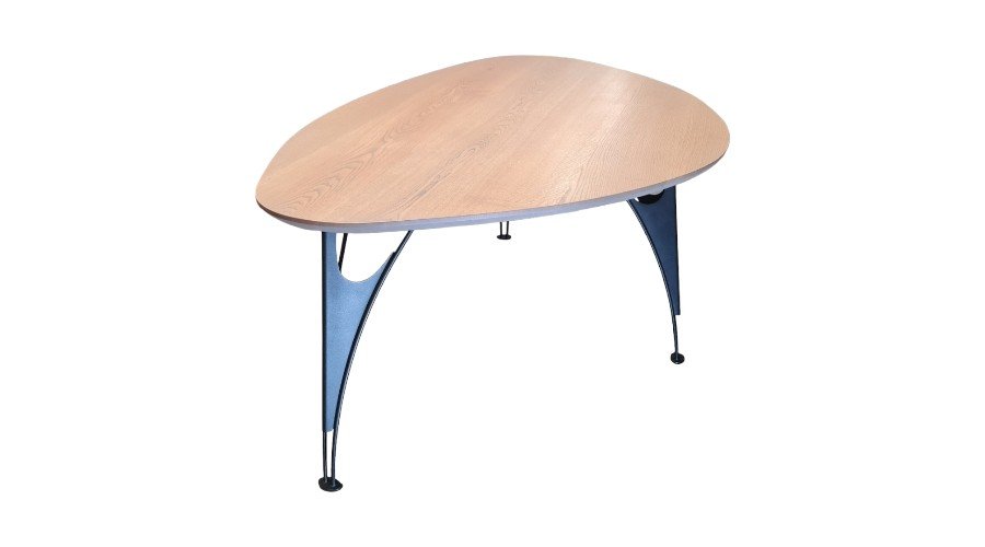 Tafel op maat met massief eiken kiezel blad