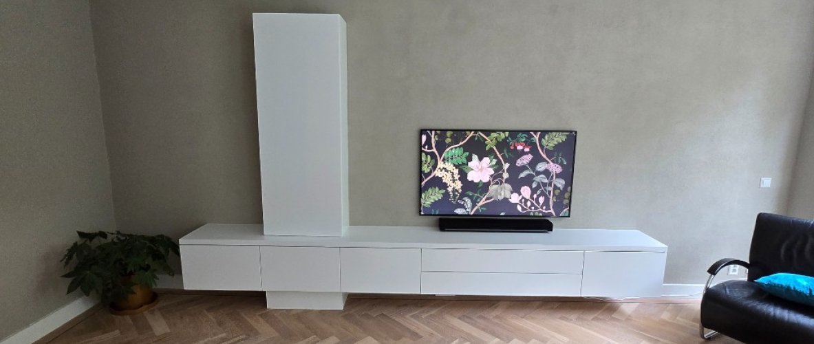 TV-wand meubel op maat in ral 9010